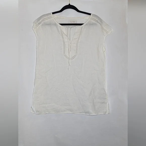 Ellen Tracy Top Linen Sheer - Picture 1 of 4
